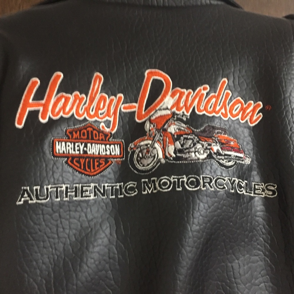 Vintage faux leather pvc Harley Davidson jacket